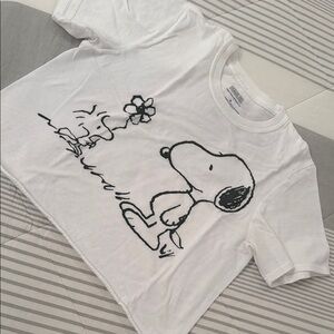 Peanuts White Snoopy and Woodstock Tee